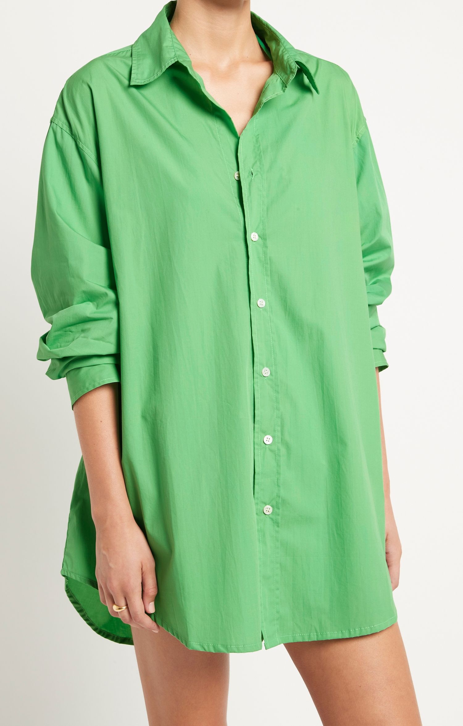 FAITHFULL THE BRAND Vega Shirt Dress - Green